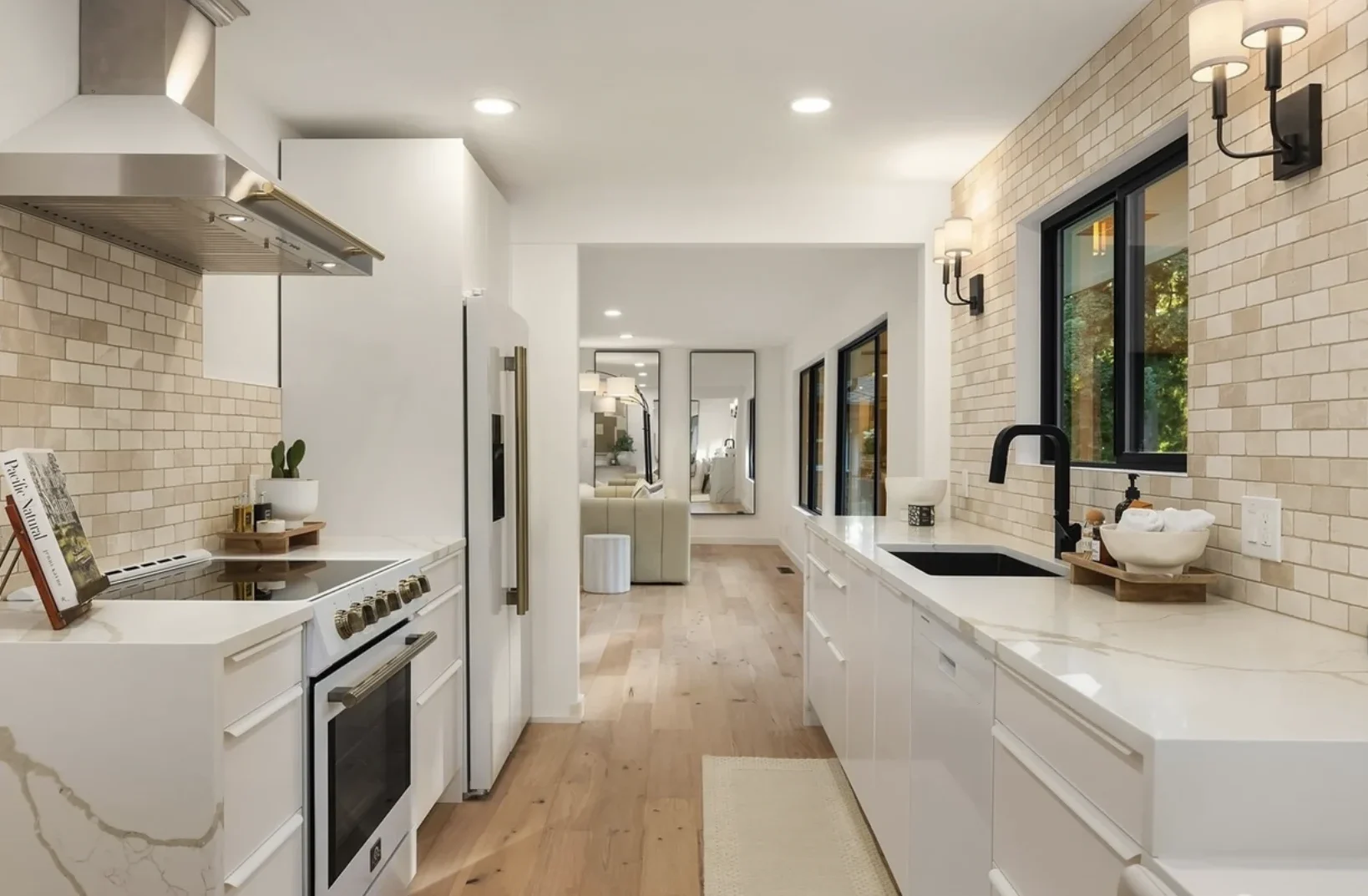 Freshly Remodeled Modern White Kitchen In Residential Home